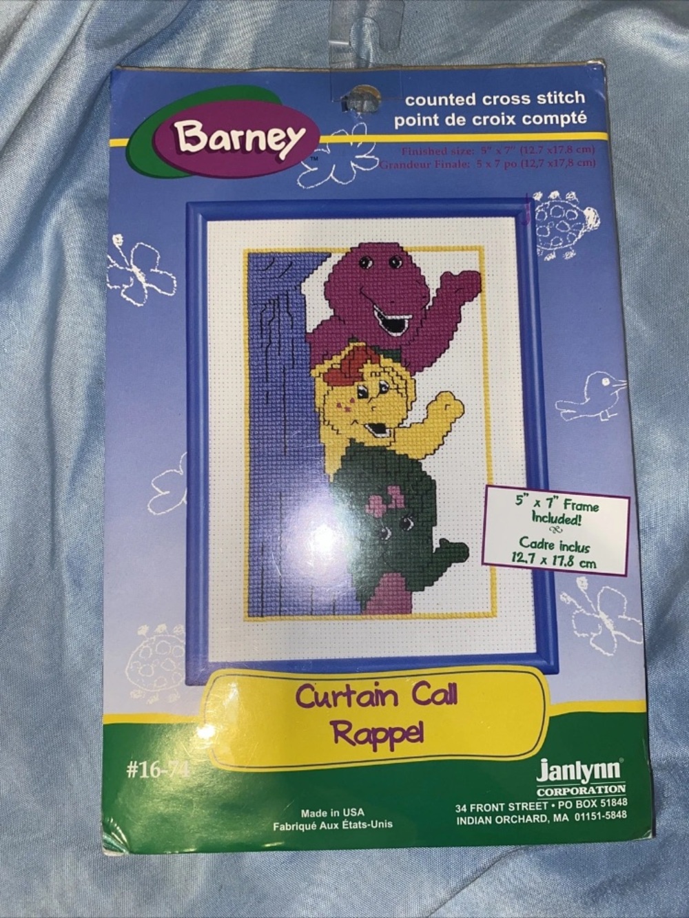 New Barney Curtain Call Rappel 5"x7" Cross Stitch Kit, Janlynn #16-74